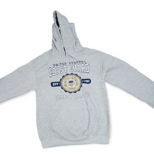 United States Coast Guard hooded Sweatshirt Men's Small Grey